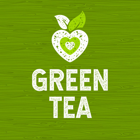 Green tea logo, lettering designのイラスト素材