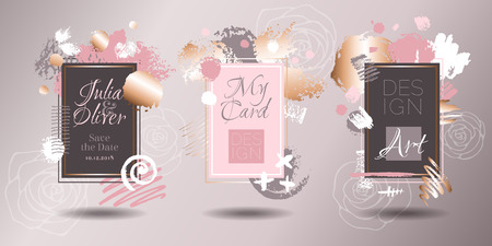 Golden pink art frames.のイラスト素材