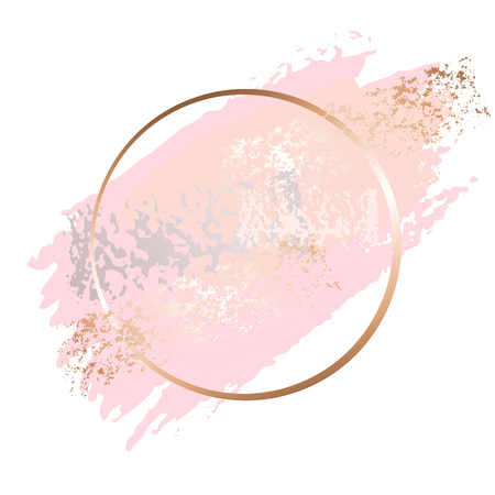 Golden pink nude art frames.のイラスト素材