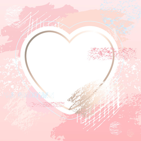 Golden pink art heart frames.のイラスト素材