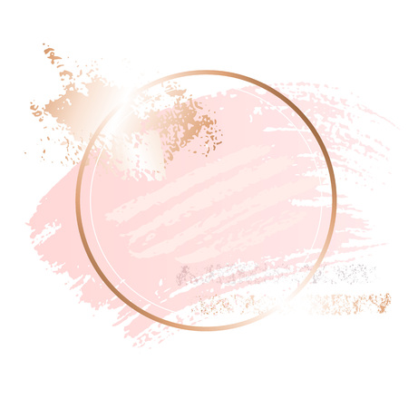 Golden pink nude art frames.のイラスト素材