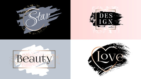 Beauty fashion frames icons logo set.のイラスト素材