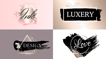Beauty fashion frames icons logo set.のイラスト素材