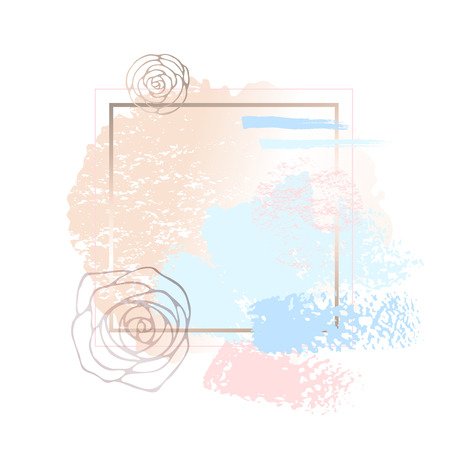Golden pink nude art frames.のイラスト素材