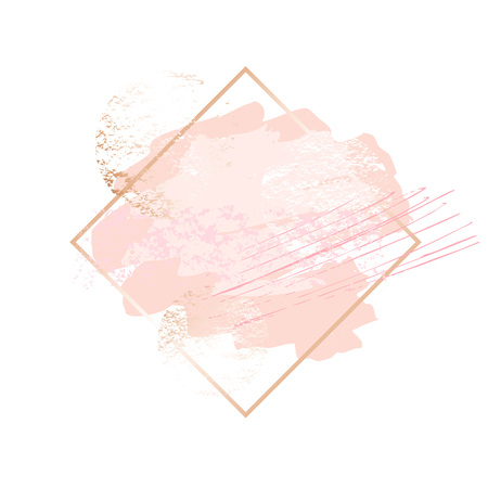 Golden pink nude art frames.のイラスト素材