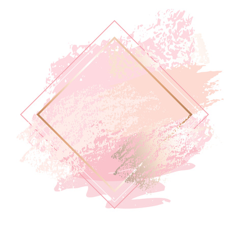 Golden pink nude art frames.のイラスト素材
