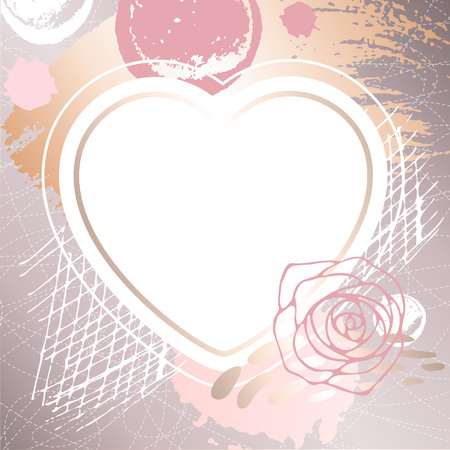 Golden pink art heart frames.のイラスト素材