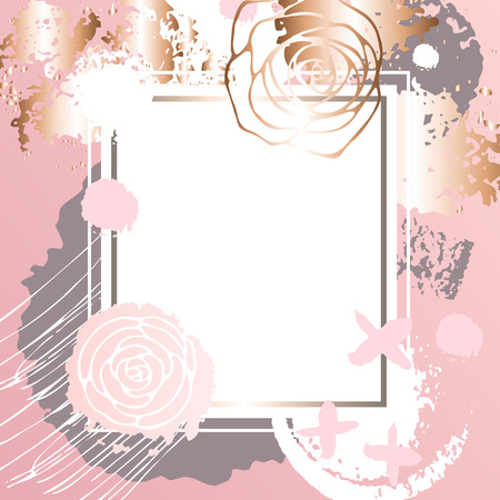 Golden pink art frames.のイラスト素材