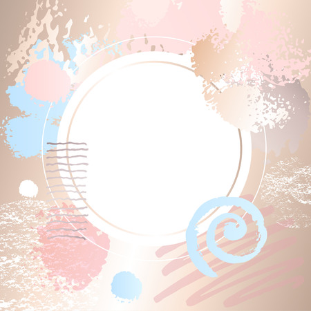 Golden pink art heart frames.のイラスト素材