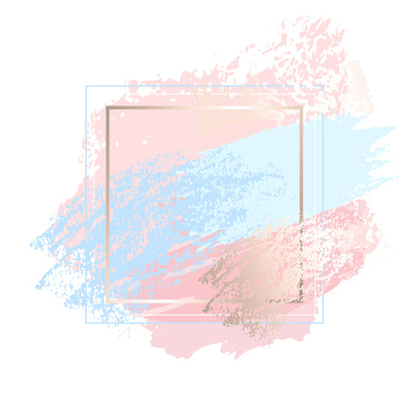 Golden pink nude art frames.のイラスト素材