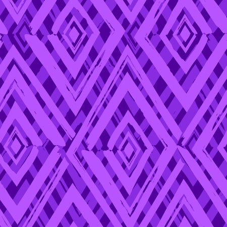 Seamless vector colorful brush stroke pattern. Trendy colors fashion fabric, cover, textile, geometric wavy lines abstract background design. Hand drawn vector illustration.のイラスト素材