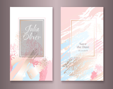 Wedding arrangement cards banners invitation templates collection.の写真素材