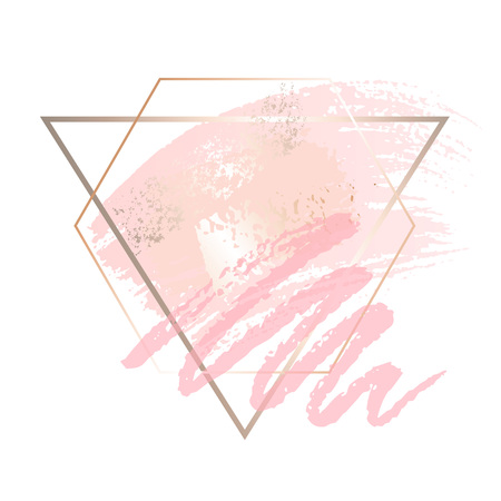 Golden pink nude art frames.の写真素材