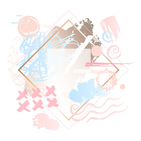 Golden pink nude art frames.の写真素材