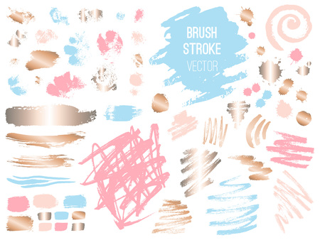 Set stroke spot golden pink blog.の写真素材