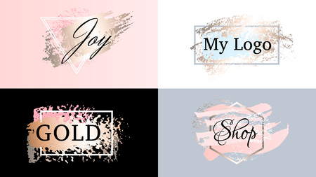 Beauty fashion frames icons logo set.の写真素材