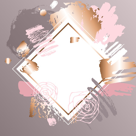 Golden pink art frames.の写真素材