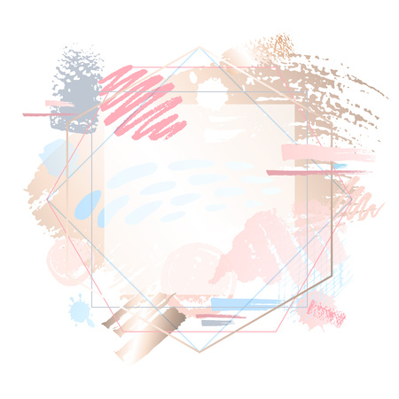 Golden pink nude art frames.の写真素材