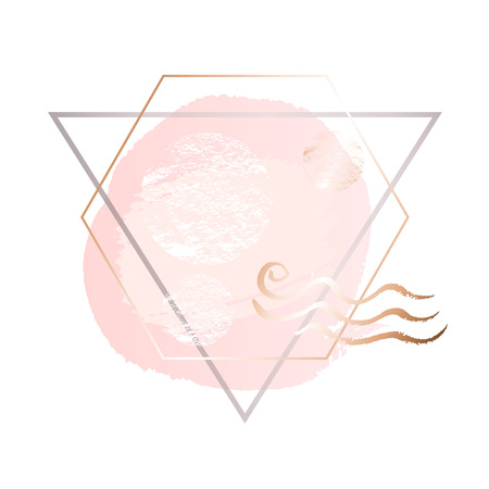 Golden pink nude art frames.のイラスト素材