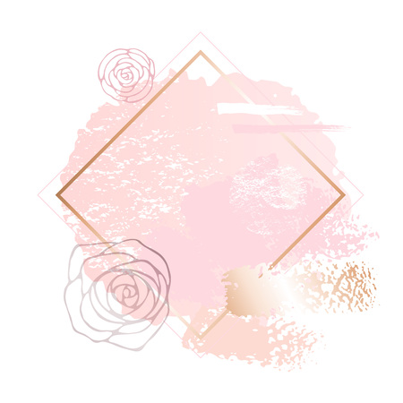 Golden pink nude art frames.の写真素材