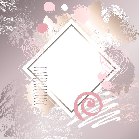 Golden pink art frames.の写真素材