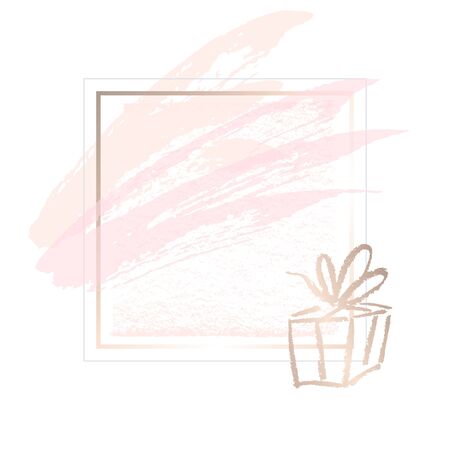 Golden pink  art gift frames.のイラスト素材