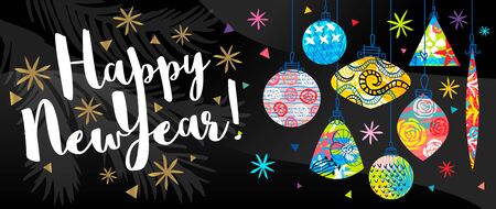 New Year Noel Merry Christmas Best Wishes typography golden emblems lettering quote greeting cards.のイラスト素材