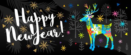 New Year Noel Merry Christmas Best Wishes typography golden emblems lettering quote greeting cardsのイラスト素材