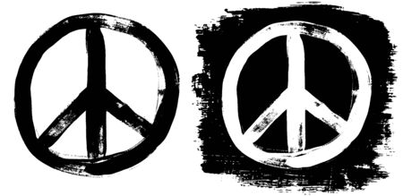 Peace sign grunge black white tee graffiti doodle sketch dirty style symbolのイラスト素材