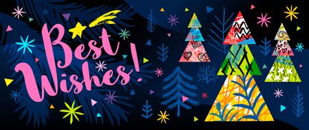 New Year, Noel Merry Christmas Best Wishes typography  emblems lettering quote greeting cards.のイラスト素材