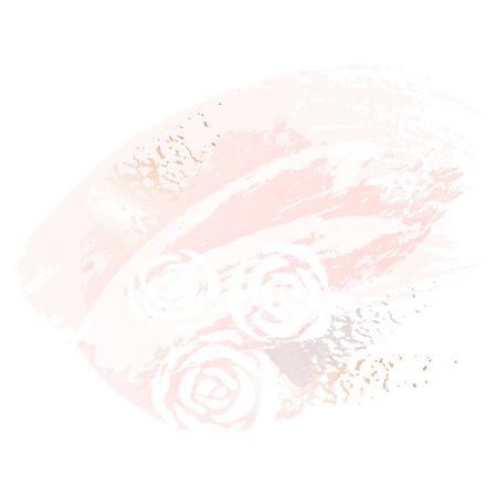 Golden pink flower on whiteのイラスト素材