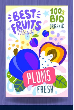 Abstract splash Food label template.のイラスト素材