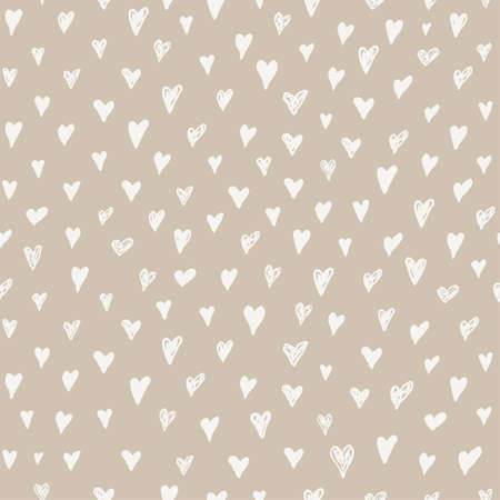 Seamless pattern tender pastel color collections. Brush stroke paint elements, hearts, strips, curves, waves paint. Beautiful trendy fashion fabric textile pattern set. Hand drawn vector illustrationのイラスト素材