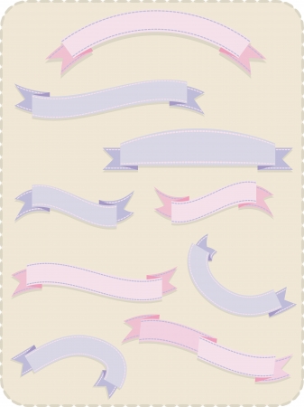  different colored ribbonsのイラスト素材