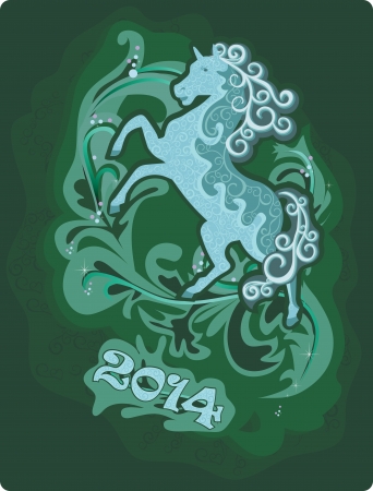 The symbol of the New Year with a horseのイラスト素材