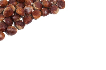 chesnut frame on white backgroundの写真素材
