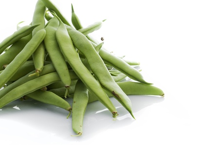 bunch of green pods isolated on white background