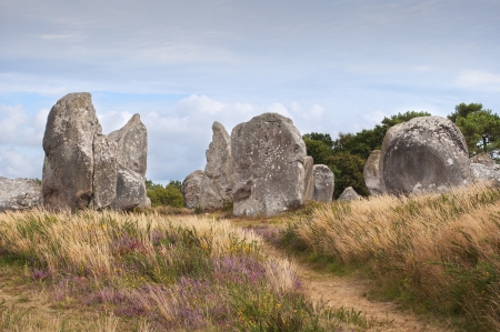 Carnac megalithic stones, Brittany, Franceの写真素材