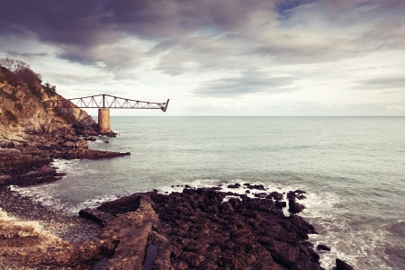 old loading coal on the coast, Cantabria, Spainの写真素材