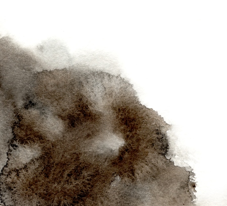 Watercolor background with dark stain. Hand-painted abstract illustrationの写真素材