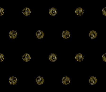 Gold polka dot on black background. Hand-painted seamless patternのイラスト素材