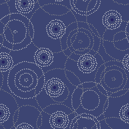 Magical lights on blue abstract background. Vector seamless pattern.のイラスト素材
