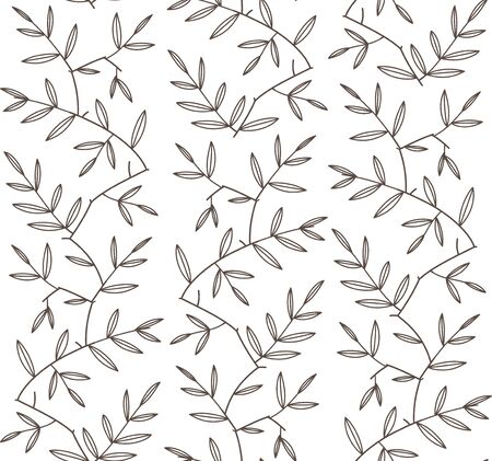 Branches and leaves abstract design. Vector seamless pattern.のイラスト素材