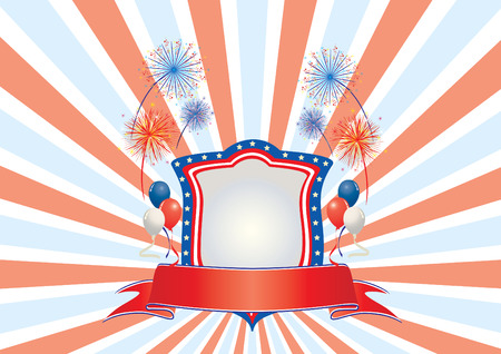 Stylized shield with American flagのイラスト素材