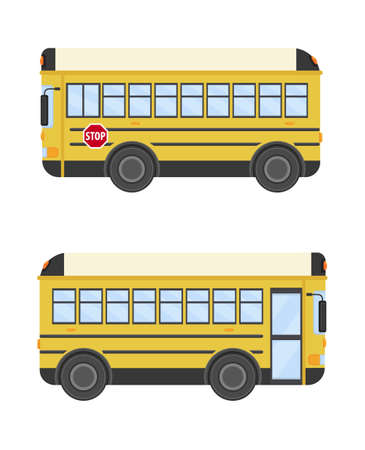 Vector illustration of a school bus side view.のイラスト素材