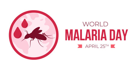 Horizontal banner for world malaria day. Vector background for international day.のイラスト素材
