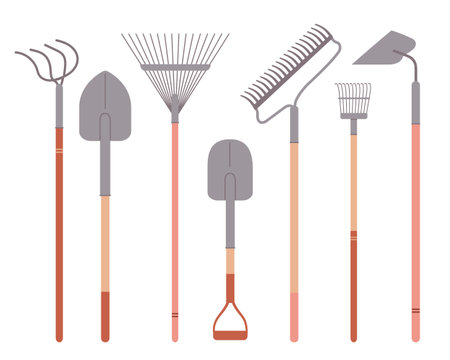 Gardening set vector illustrations isolated on white background.のイラスト素材