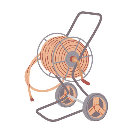Garden Hose Reel illustration isolated on white background. garden tool.のイラスト素材