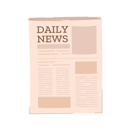 Modern news publication. Vector illustration of the front page of a newspaper.のイラスト素材