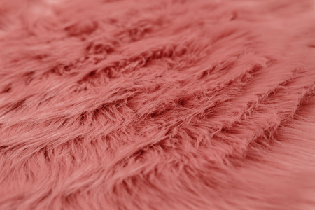 Pink fur background with lines. Pink sheepskin background and texture. Fur pattern.の写真素材
